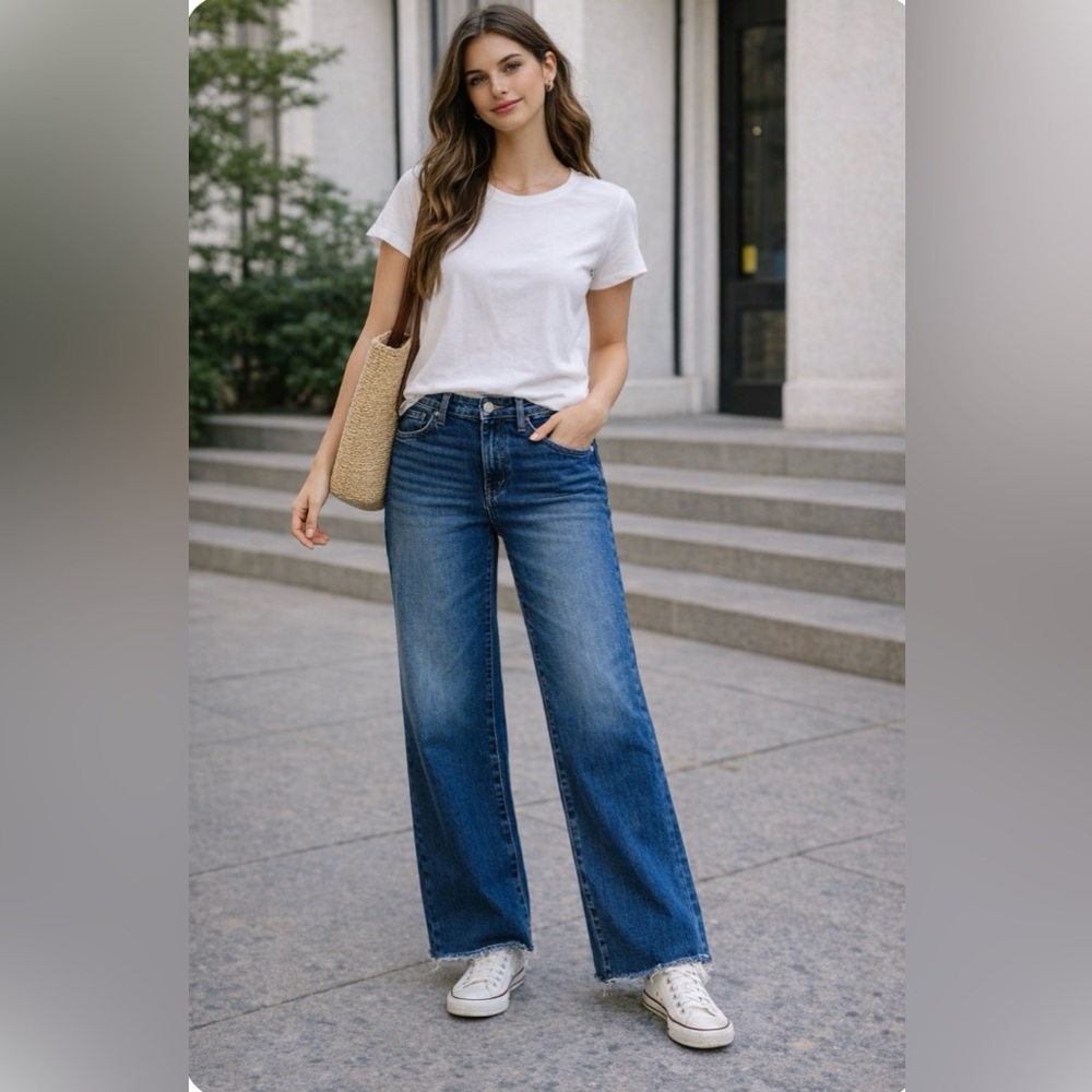 J. Jill Dark Blue wide  Leg Jeans petite